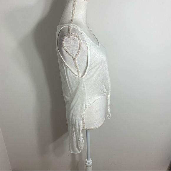 LF White Crop Top NWT Small High Low Women’s Tank Sleeveless - Picture 3 of 9